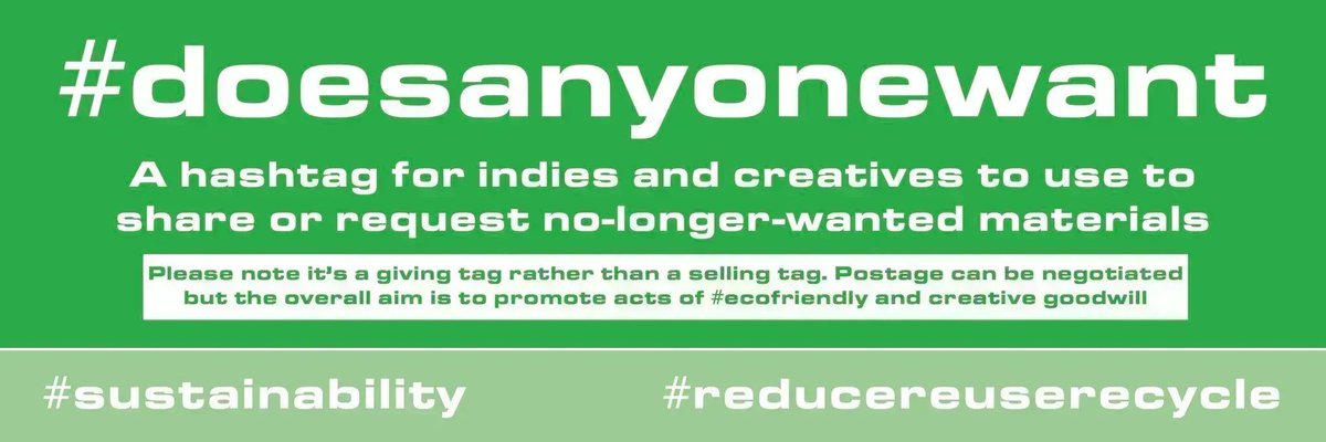 samm_designs's tweet photo. Got unwanted materials, packaging etc., that others could use? Offer them as free or swopsies with #doesanyonewant. Taking up posts, please offer to pay postage. Go on, have a rummage! Copy me in and I will boost
#DoesAnyoneWant #UKGiftHour #shopindie https://t.co/IoV4LgDvY1