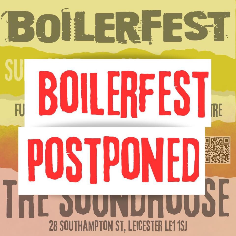 It’s with great sadness we have to say our Ginny was taken ill on Thursday & remains seriously ill in hospital so we are postponing Boilerfest. @The_Sound_House 5th May We hope to reschedule for a later date & thank you for your understanding & support. Tix to be refunded