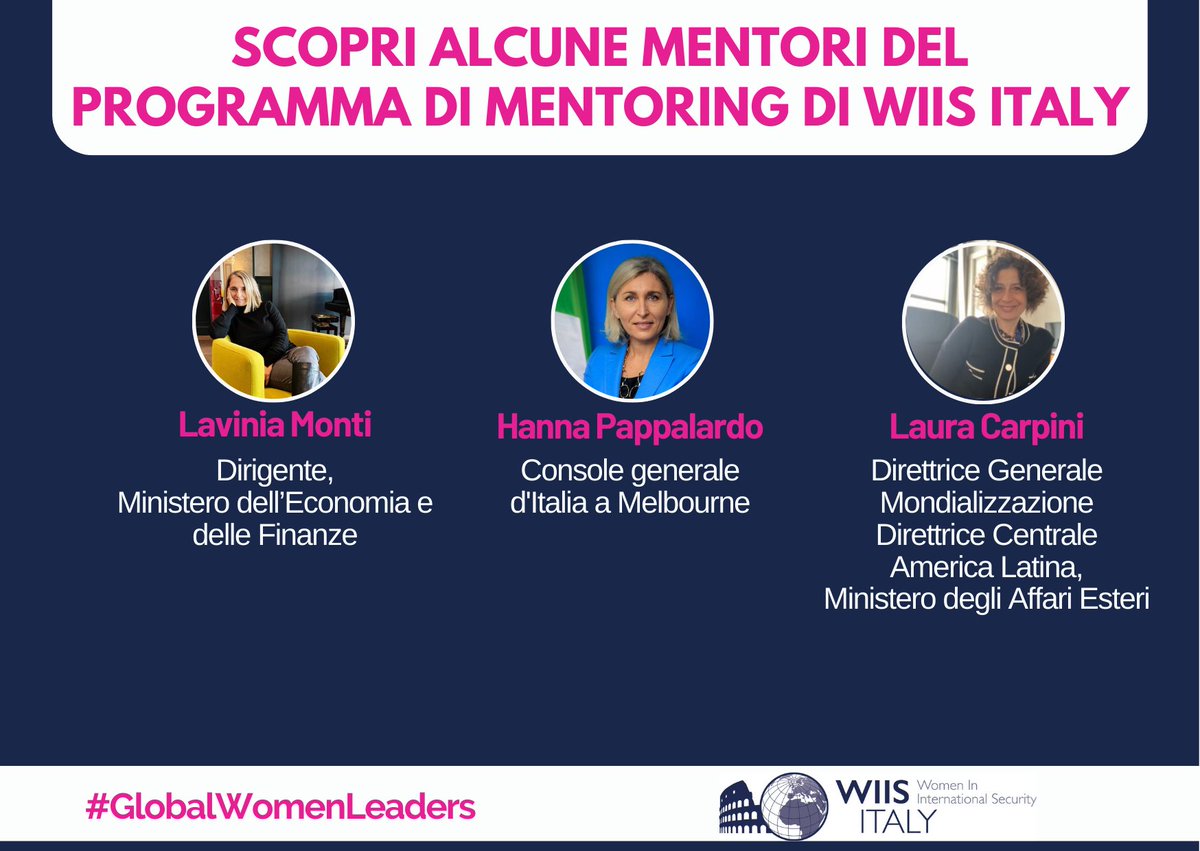 📣 Ultime ore per inviare le candidature per la IV edizione del Programma di #Mentoring di #WIISItaly. Il bando scade #oggi! Non perdete questa occasione unica ✨ Intanto conosciamo altri gruppi di #mentori che vi guideranno in questa avventura 🤩 #GlobalWomenLeaders