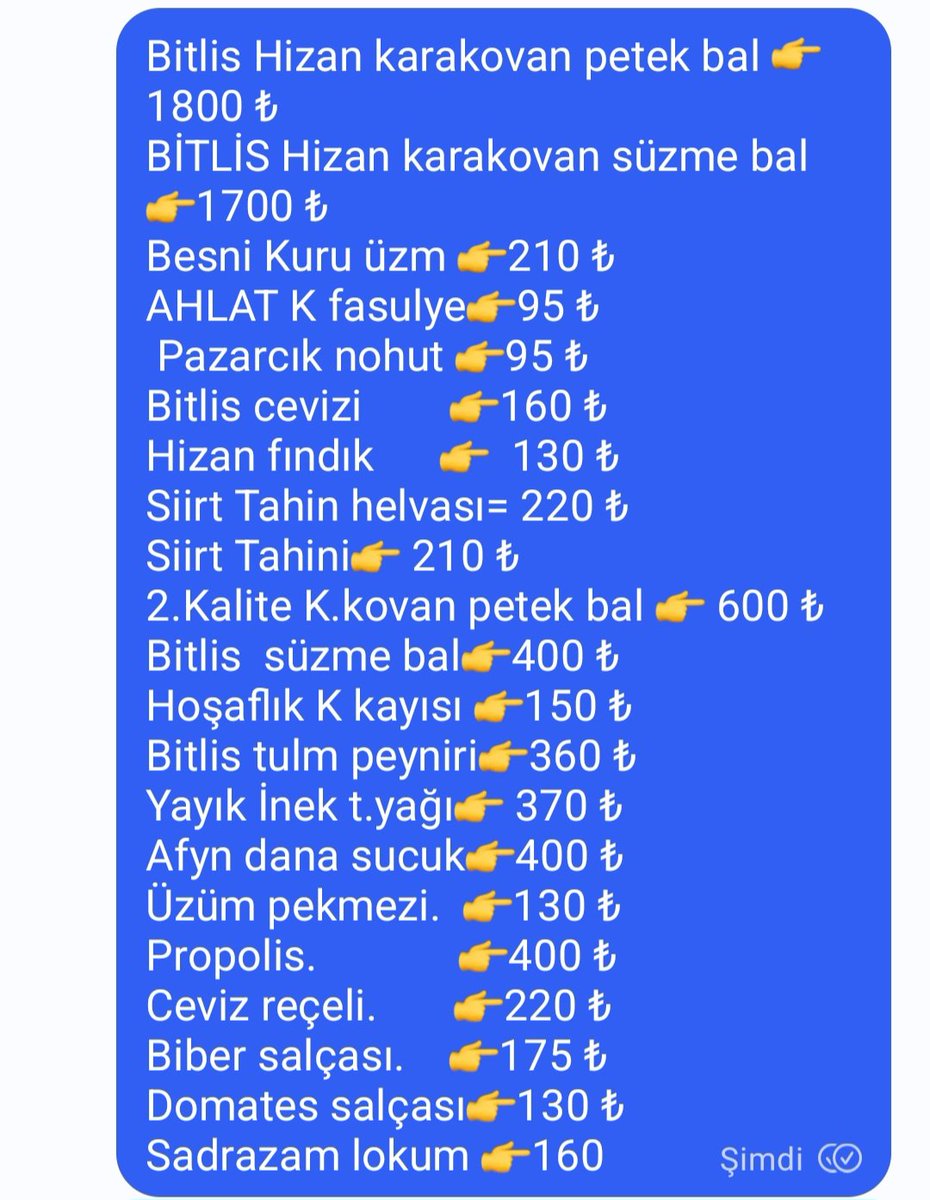 Bitlis yoresinden doğal ürünlerle hizmetinizdeyiz. Anlaşmalı kargo ile evinize kadar gönderiyorum. Sipariş:Watsapp ve DM Tel no:Profilde...