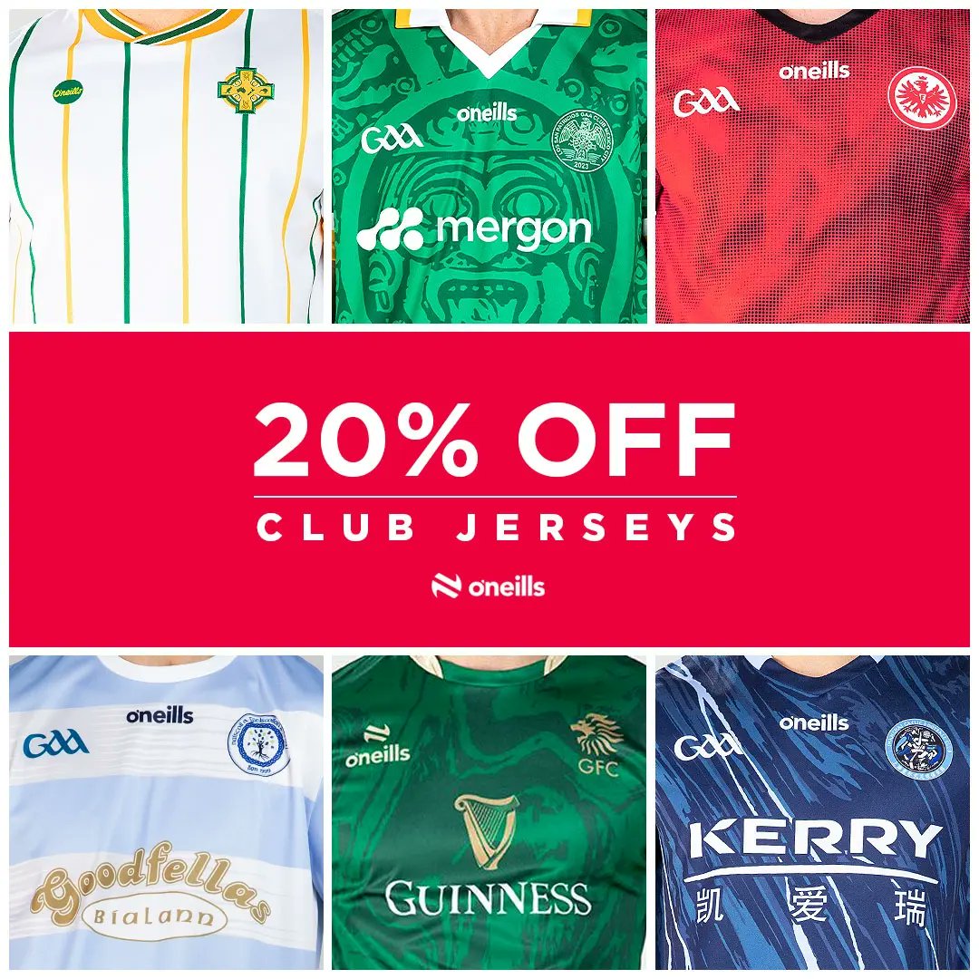 oneills.com/shop-by-team/g… 20% off Club Jersey up to midnight tonight.