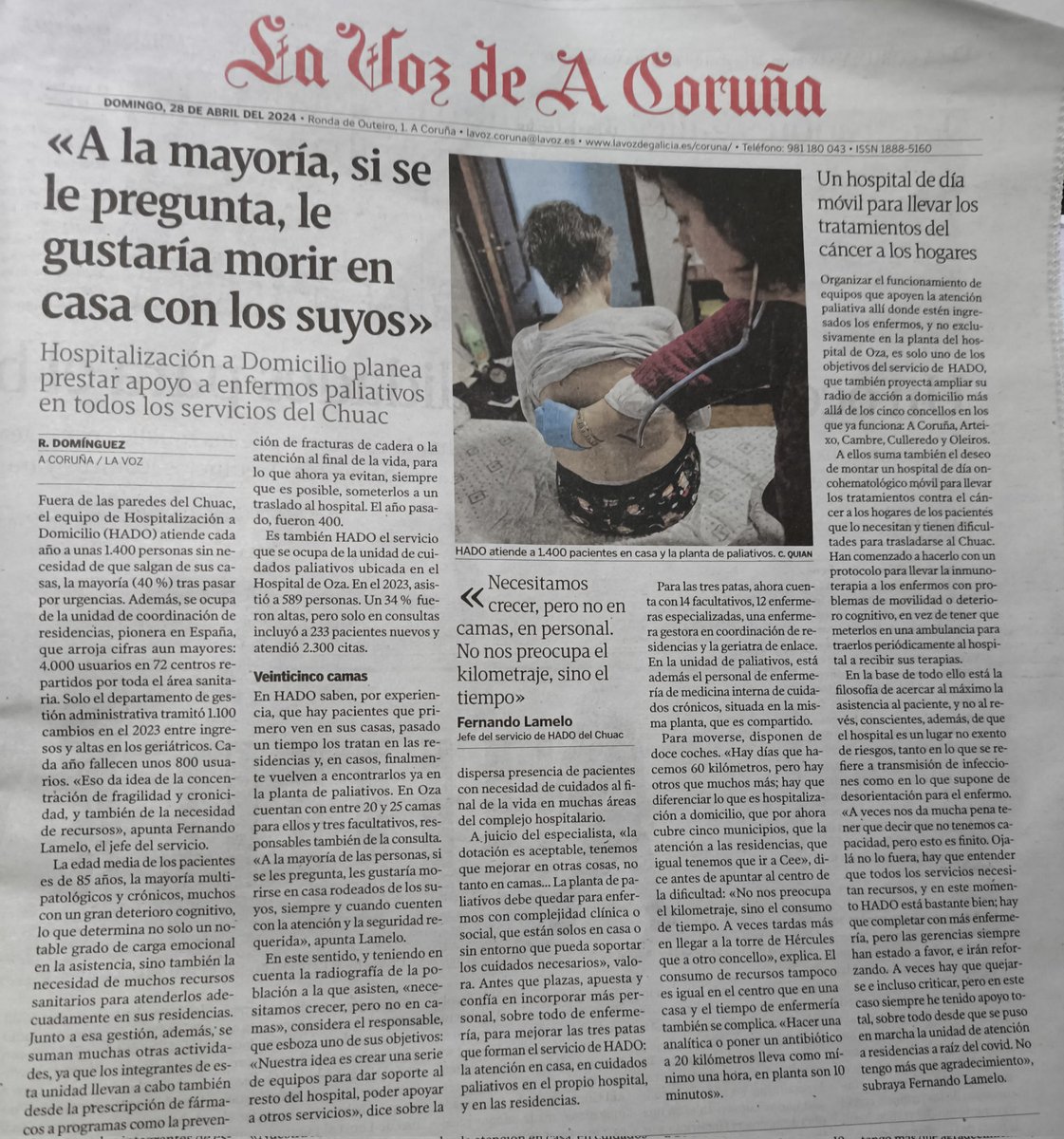 Orgullo de Servicio.
Ejemplo de servicio "sin paredes" Transversal y con Continuidad asistencial.
<a href="/sehad/">stam ehad</a>