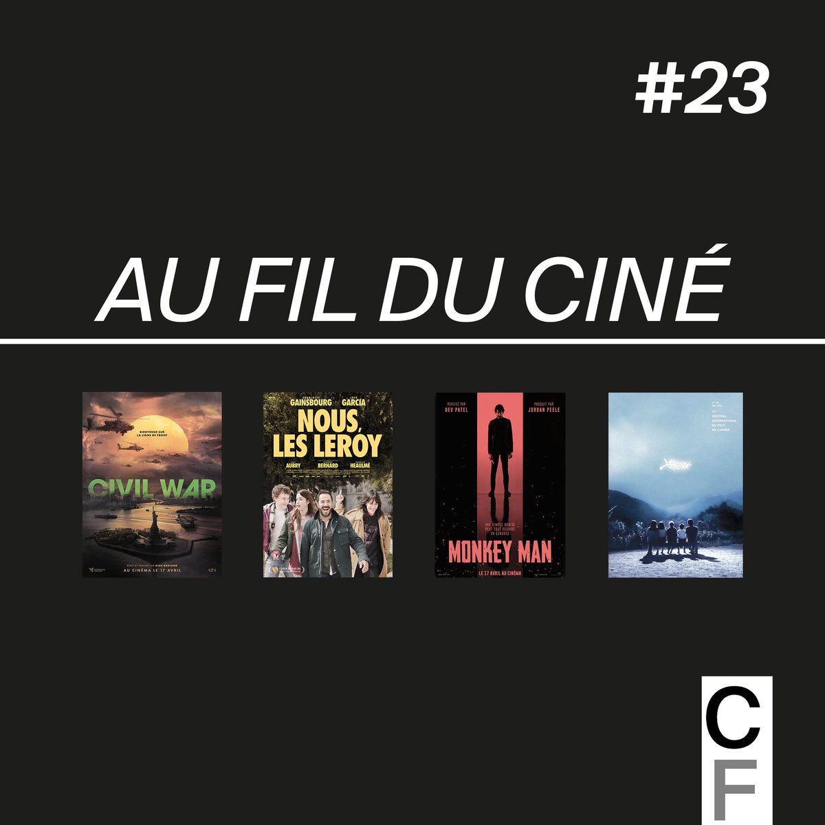 CineFeuilles's tweet photo. Guerre civile aux Etats-Unis, roadtrip familial en Bourgogne, singe bagarreur en Inde et #Cannes2024 au programme du nouvel épisode de notre #podcast. Bonne écoute !

👉https://t.co/PthMiCJZEl

#CivilWar #NousLesLeroy #MonkeyMan #AuFilDuCiné https://t.co/vVrN2npgya