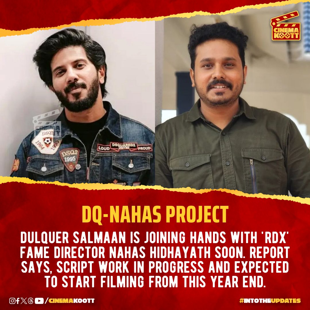 DQ-Nahas Project 

#DulquerSalmaan #NahasHidhayath 

_
#intotheupdates #cinemakoott