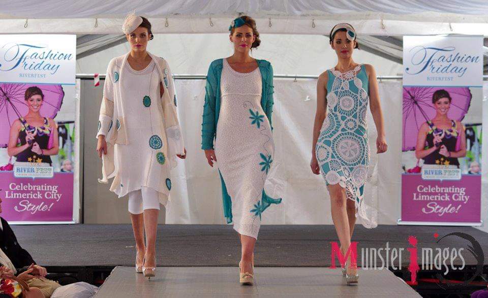 Love when this shot from #riverfestlimerick pops up in memories 💙 this is from 2013 🫣 How time flies! Head over to @RiverfestLmk for details on this years #fashionfest #fashionfriday 💙 it's going to be FABULOUS #knitwear #fashion #limerick #limerickfashion #Irishknitwear 💙