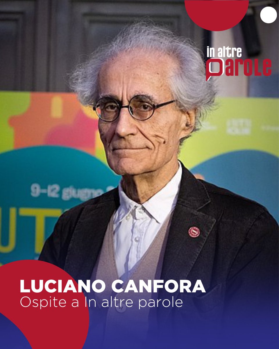 #inaltreparole l’ospite di questa domenica è Luciano Canfora. Vi aspettiamo stasera alle 20:35 su @La7tv