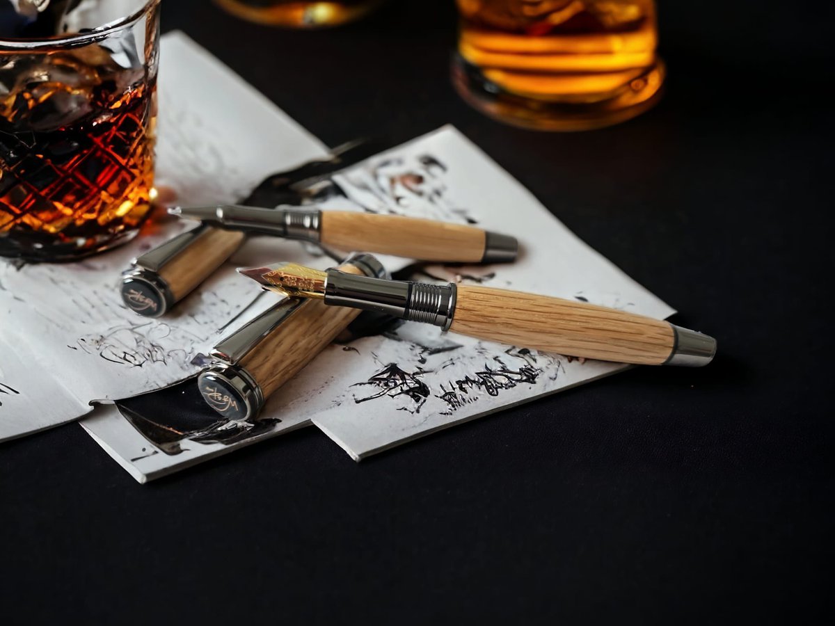 Beautiful pens made from Penderyn Whisky barrels. Ideal for any Whisky lover and an ideal gift. Just click the link wigandpens.com/collections/pe…