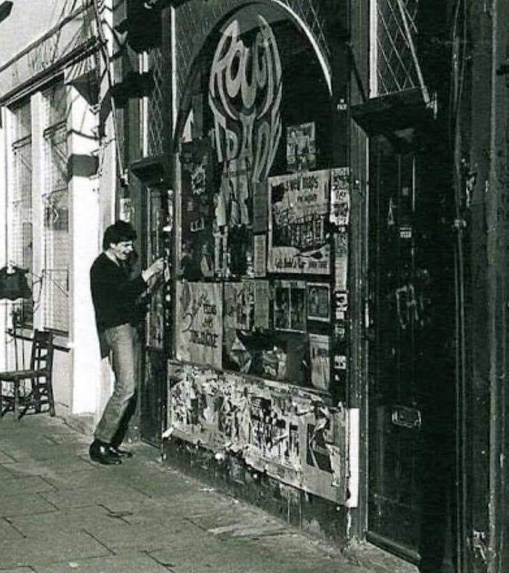 The original Rough Trade record shop, 202 Kensington Park Road, 1978.