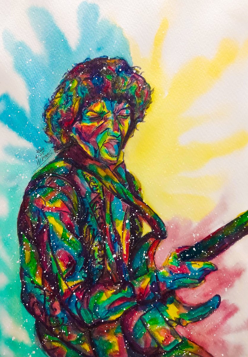 ジミヘンのギター🎸やサイケ🌈の感覚は宇宙🛸を感じる☆ #ジミ・ヘンドリックス #JimiHendrix #JIMIHENDRIX #Psychedelic #illustration #水彩 #水彩画 #透明水彩 #watercolor #絵描きさんと繫がりたい #みんなで楽しむTwitter展覧会