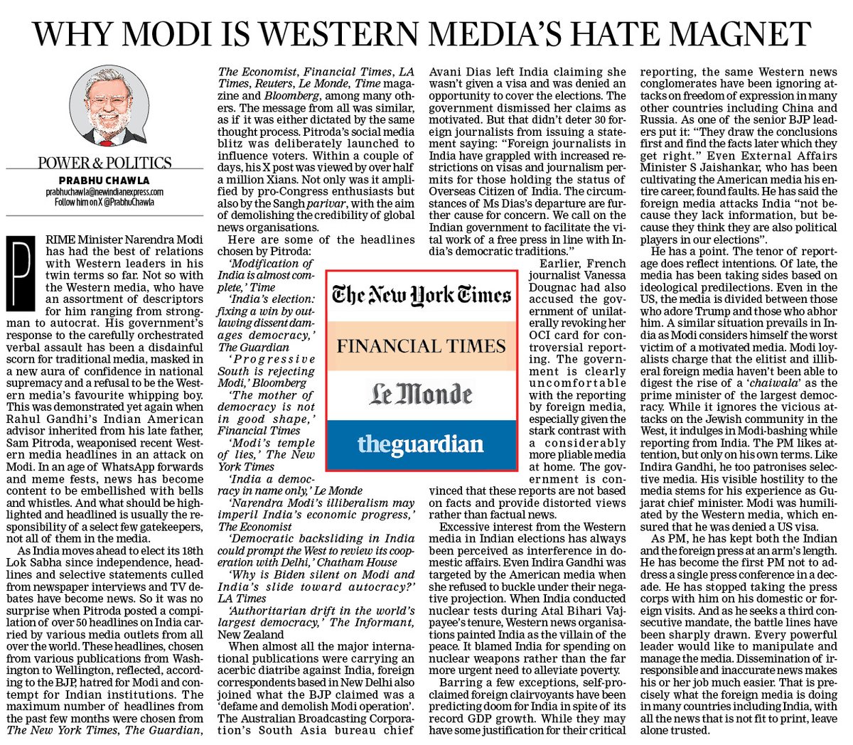 WHY MODI IS WESTERN MEDIA’S HATE MAGNET @narendramodi Prime Minister Narendra Modi has had the best of relations with Western leaders in his twin terms so far. Not so with the Western media, who have an assortment of descriptors for him ranging from strongman to autocrat. His…