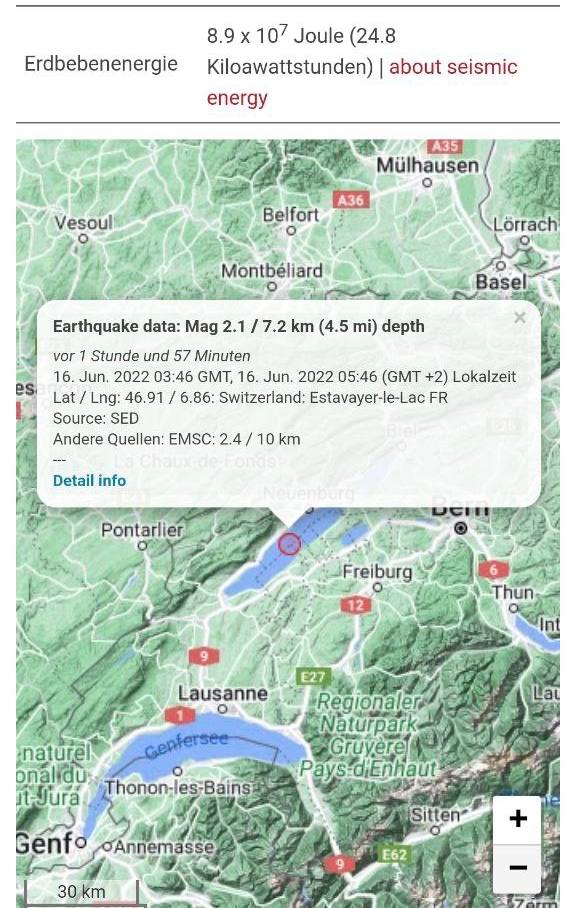 フラッシュバック:
16.06.22 スイスのヌーシャテル湖地震!

ノイエンブルガー湖/スイスの直通ジュネーブ - シュトゥットガルト線での地震、トンネルとダムス接続は以前から知られていました! 清掃

ジュネーブ/CERN - シュトゥットガルト/Stuttgart21

地震情報: #argo_AMPNews
いつものように、Argo…