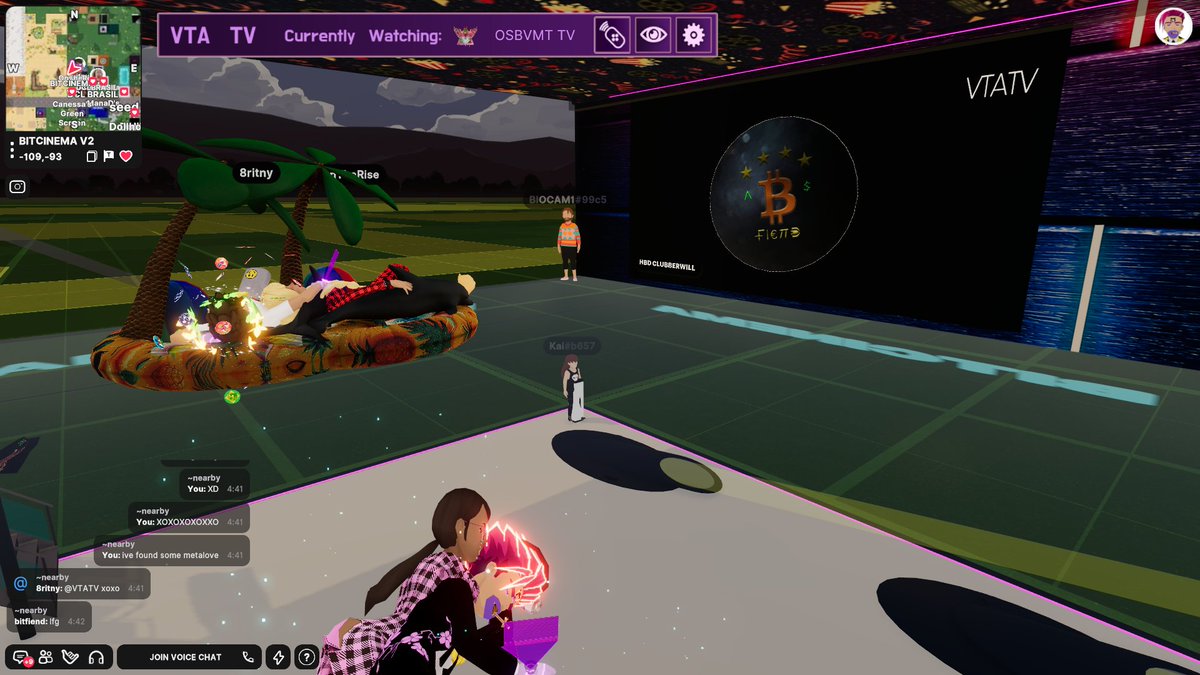 SOME FRIENDLY LOVE IN @decentraland WIT @ontherisecc34 @bitfiendd @8ritny AND ME @vtatveth join us at vtatv.dcl.eth.limo