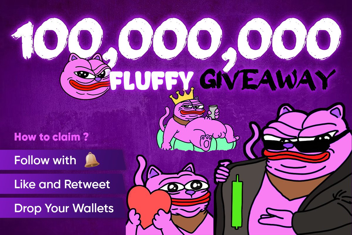 $FLUFFY Airdrop open for 24 hours🪂 Drop your Solana $SOL address below, Follow 🔔 & RT 👇🏻 Every wallet gets $100 $FLUFFY