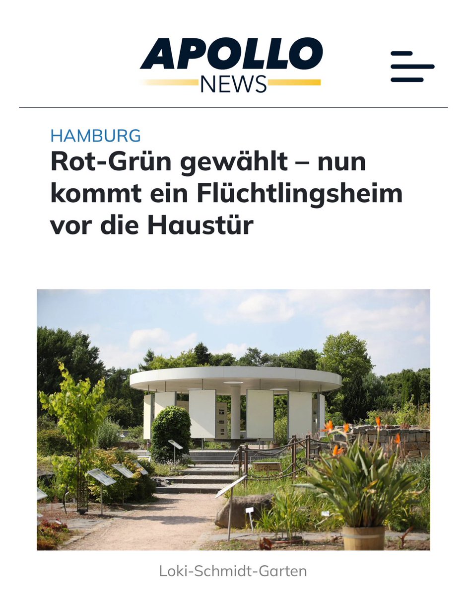 WIE BESTELLT, SO GELIEFERT❗️ Die Bürger des Hamburger Stadtteils Flottbek sind schockiert. Die Stadt Hamburg plant ein Flüchtlingsheim in ihrer noblen Gegend. Bei den letzten Wahlen wählten sie stets mehrheitlich Rot-Grün. apollo-news.net/rot-gruen-gewa…