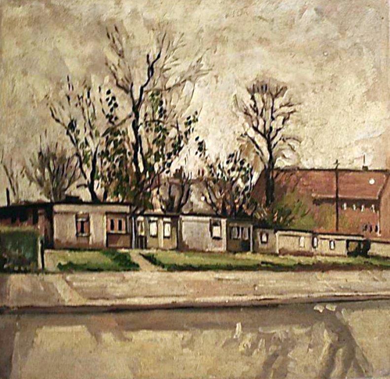 This is lovely, Tom @tomemurtha Thanks for sharing it. Here's 'Prefabs' by Albert Turpin from his post-war work, most likely the mid to late 1950s. #AlbertTurpin #Prefabs #EastLondonGroup