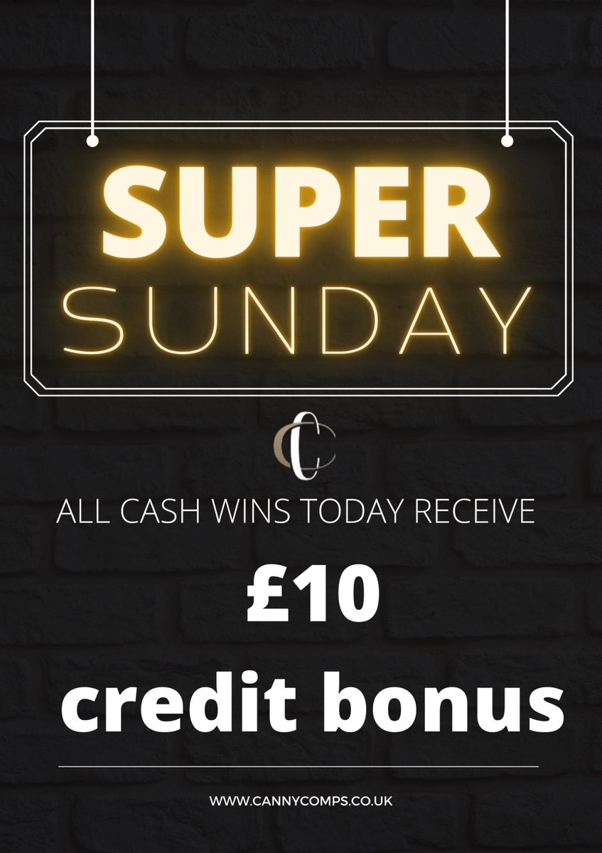 🤩 HAPPY SUNDAY ALL 🤩 Until Midnight tonight 😉💰 cannycomps.co.uk
