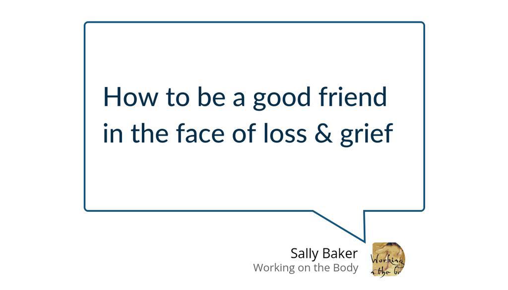 sally_Therapist's tweet photo. In the early days of bereavement, friends and family tend to rally in support.

Read more 👉 https://t.co/cXFcVMBKcW

#grief #lossofpartner #friendship https://t.co/YMOguDP5f9