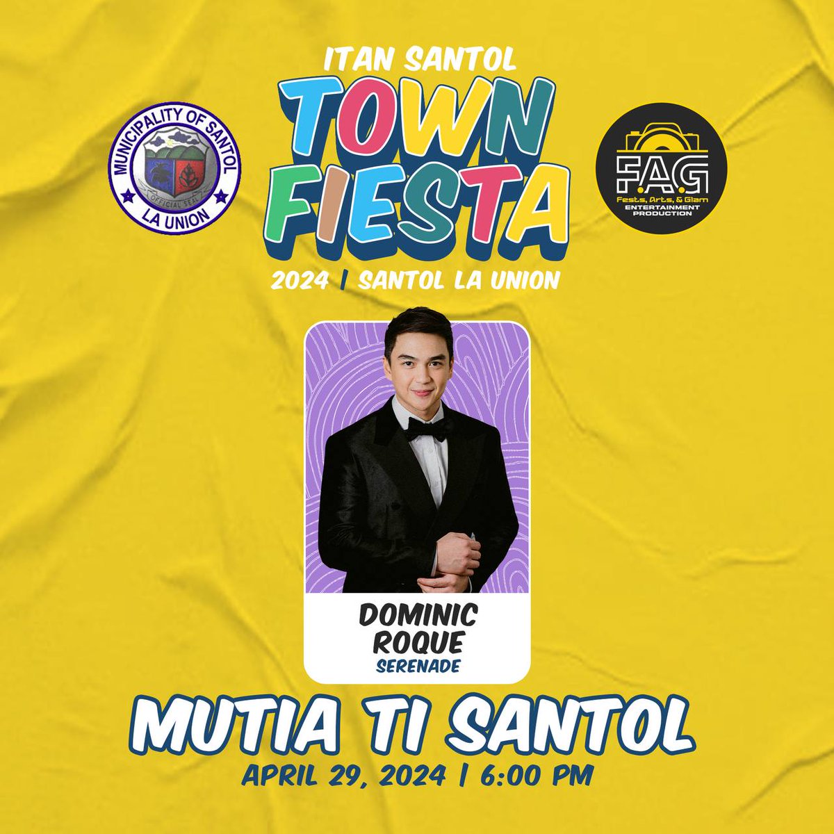 Don't miss the chance to be serenaded by the charming @domdomroque at the Mutia Ti Santol! 😍 Bukas na 'yan! Kitakits Santol! 👋 #DominicRoque #CornerstoneArtist