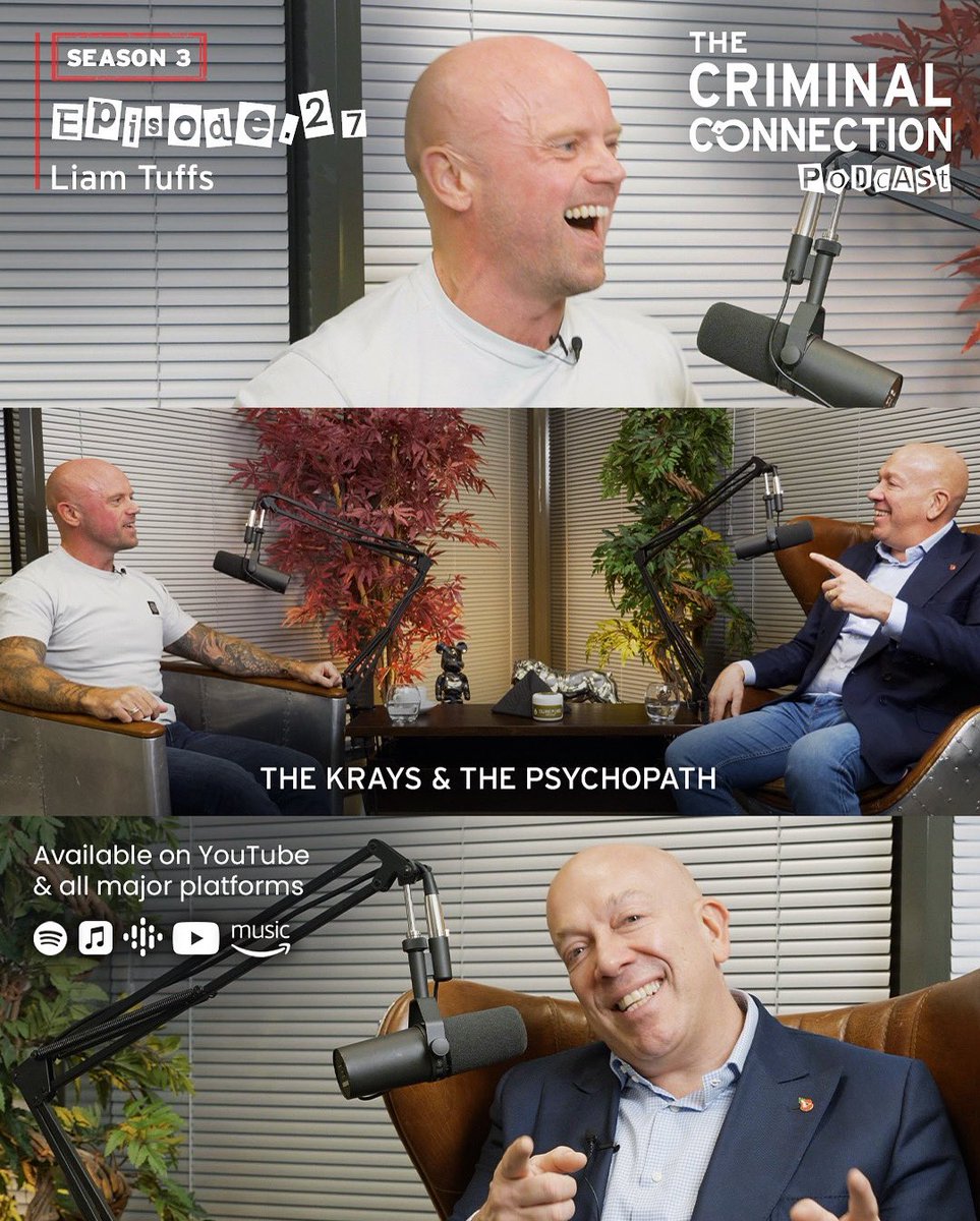 Liam Tuffs joins us to discuss his crazy life on @criminalcopod 
Untold stories about The Krays, Organised Crime & abuse by his Father Peter Gillette. Tune in today at 7pm for the live chat on our YouTube Channel 📺💥
Thanks
@connect_iME 
@wyldecrestevents @vipsecurityservices2