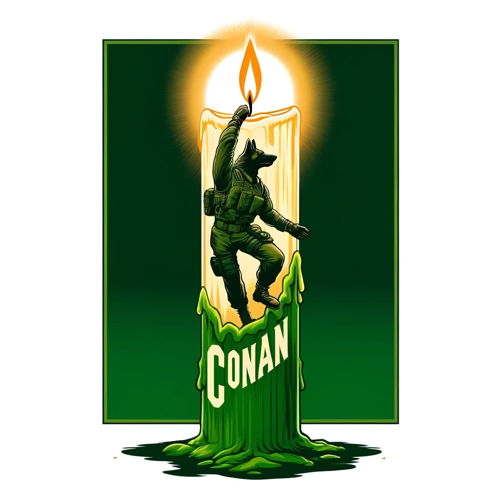 Conan_erc_20's tweet image. What do you notice about this picture? I only see $CONAN and a green candle. 🐾🐕