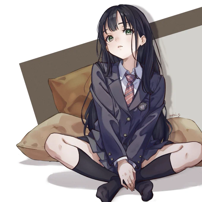 こちらのイラストがpixivisionさんに掲載されました!!まさかすぎてびっくりですくつろぎのポーズ!あぐら姿のイラスト特集 | pixivision  