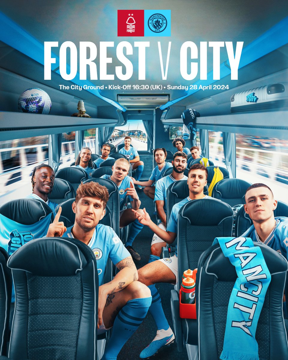 ManCity's tweet photo. Making the trip to Forest! 🌳

#ManCity https://t.co/54onuqc2iY