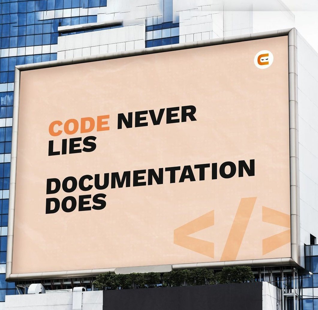 Code never lies documentation does✅ #SoftwareEngineering