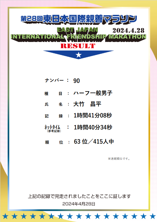 今日は相模原市キャンプ座間での東日本国際親善マラソンのハーフに参加。(フルマラソンは実施されていません)レース後にかき氷とレモネードを購入。アメリカ人が作ったレモネードを初めて飲みました。基地内の人はみんな優しかった。
まだ調整中ですが、今日ほど暑くなければ１時間４０分を切れそう。