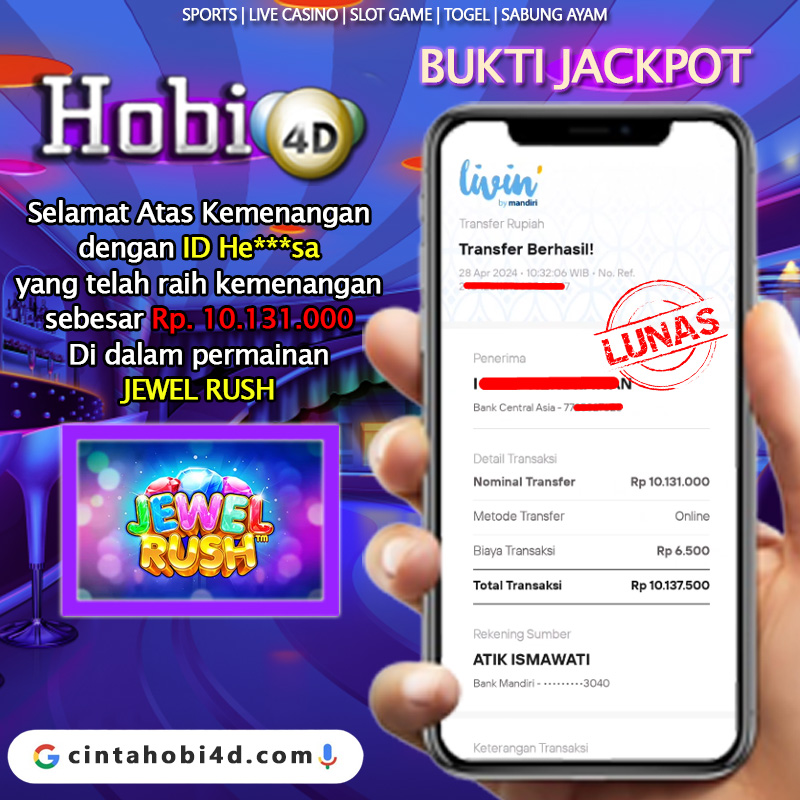 Bukti Kemenangan Member HOBI4D 28 April Mau Seperti Ini Juga??? Buruan Daftar Deposit Pulsa Tanpa Potongan Member Baru Pasti WD WA: 087735212483 LINK:  cintahobi4d.com