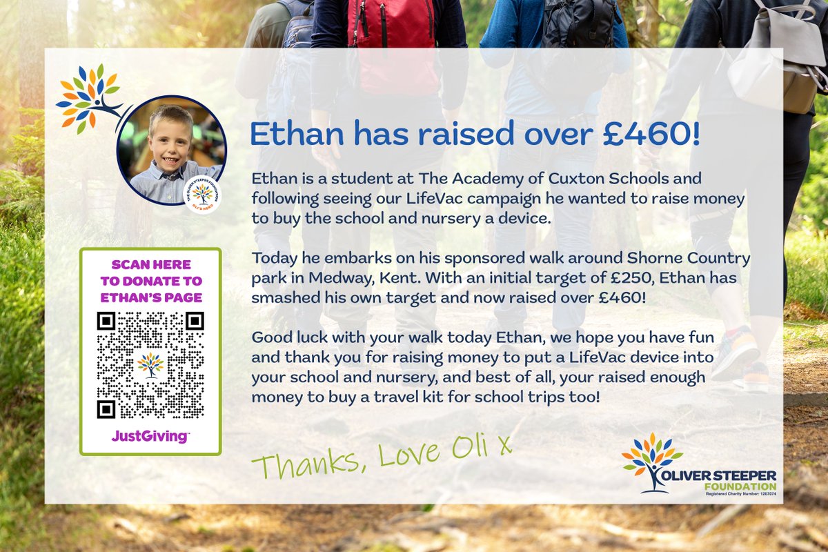 Good luck to Ethan today who is braving the weather to raise money for our foundation. He is a student at The Academy of Cuxton Schools and following seeing our campaign set out to raise money to buy two devices for his school. Not only did he raise enough money to buy two…