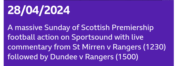 You have to laugh at the BBC when they say they are not biased. Apparently Celtic aren't even playing at all today. MonTheBuddies and  MonTheTims.
