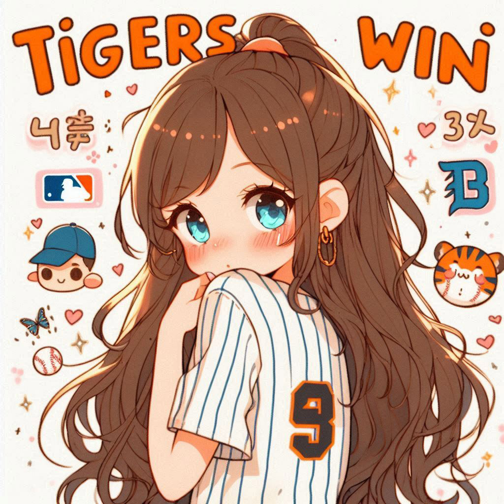 #プロ野球 #阪神タイガース #ヤクルトスワローズ #AI美少女 #AIイラスト︎ #AIイラスト好きさんと繋がりたい 本日 4/28 阪神🆚ヤクルト in 甲子園⚔ デイゲームの勝敗は 4-3 で阪神の勝利🐯✌ 7回に奇跡の？大逆転劇あり💦巨人もDeNAと2-6で勝ってはるので1位と2位のゲーム差は縮まらず🥳