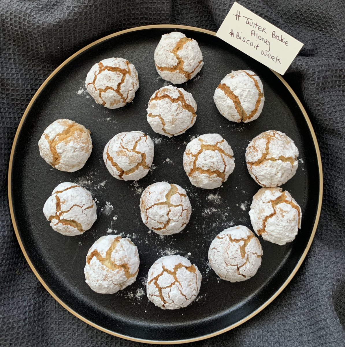 Soft amaretti biscuits and my new favourites, recipe by @waitrose #twitterbakealong #biscuitsweek 😋 @thebakingnanna1 @Rob_C_Allen @FirstTMaster 💜💜💜