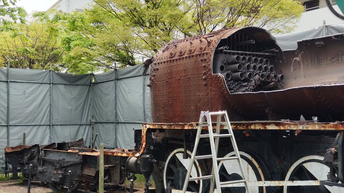 19633号機 解体状況 ボイラー部分が完全に撤去されてました。 前頭部