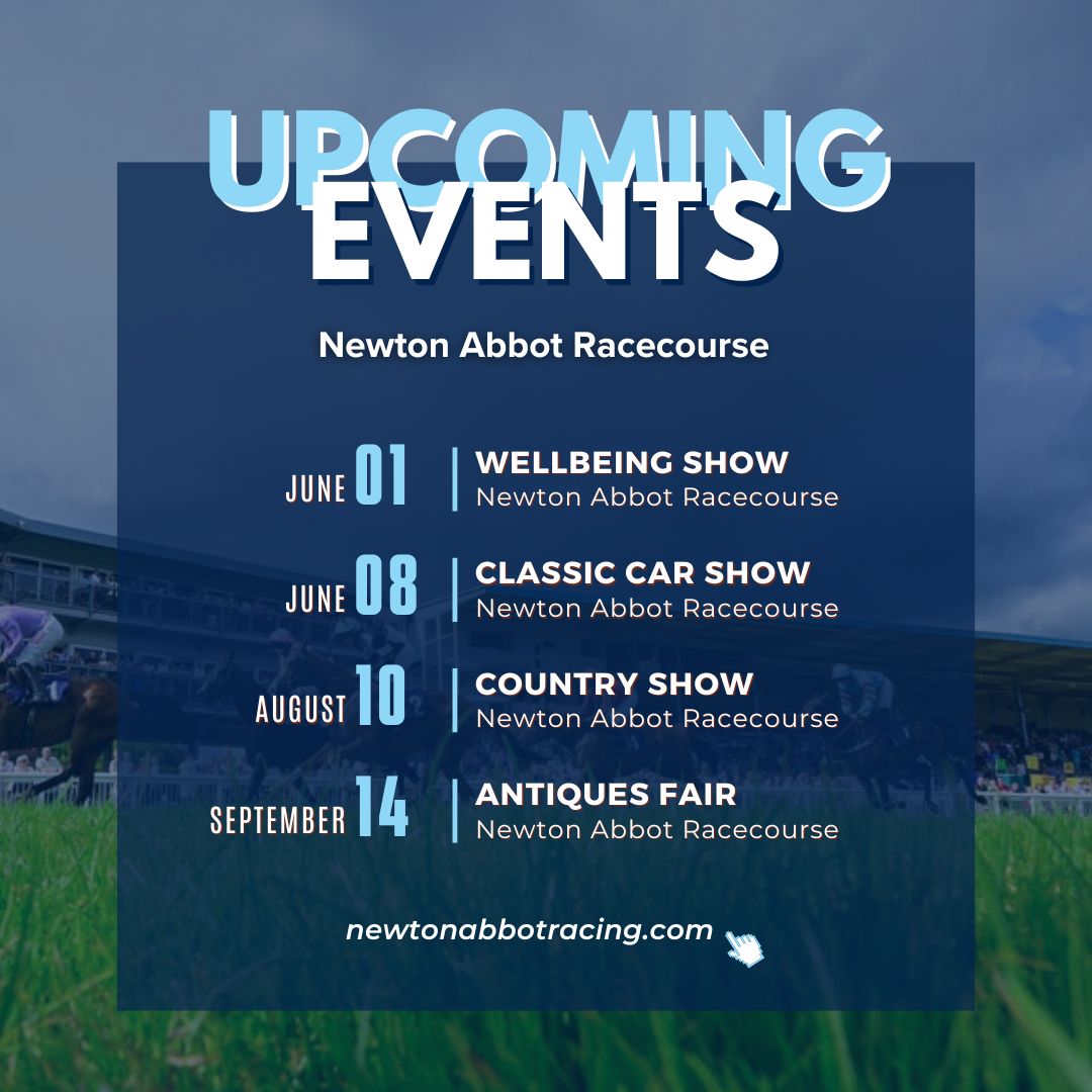 📅 Did you miss our Antiques Fair yesterday? Fear not! We have lots of upcoming non-raceday events to look forward to at Newton Abbot Racecourse! Check out our full list of events 👇 bit.ly/48lBila