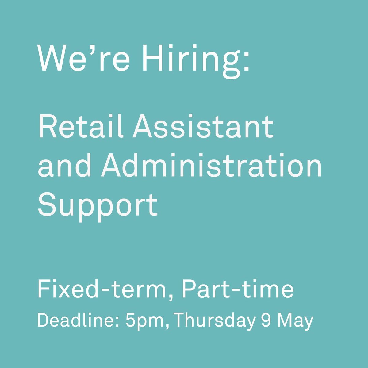 We're currently recruiting for this exciting new role:⁠ ⁠ ‣ Retail Assistant and Administration Support, Fixed-Term, Part-time Deadline: 5pm Thursday 9 May 2024 To learn more, visit: l8r.it/LyWX #margate #hiring #parttime #recruiting #artsjobs #creativejobs