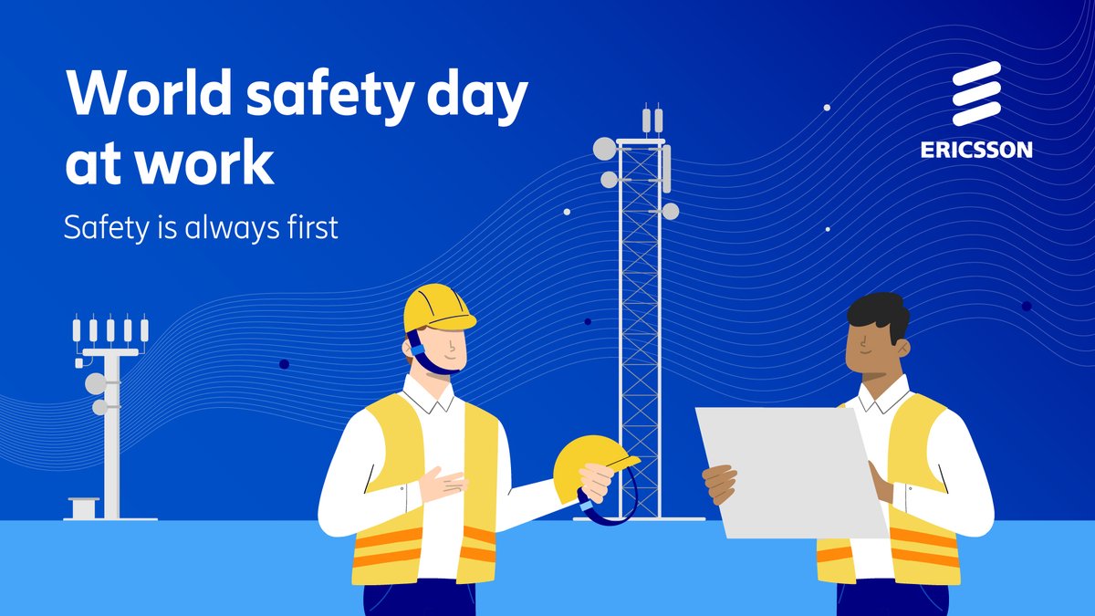 ericsson's tweet image. This #WorldSafetyDay, let&apos;s make safety a priority at work. From practicing proper ergonomics 🪑 to conducting regular safety drills 🛡️, let&apos;s ensure that every employee feels secure on the job.

Share your safety tips and inspire others!

#SafeAtWork