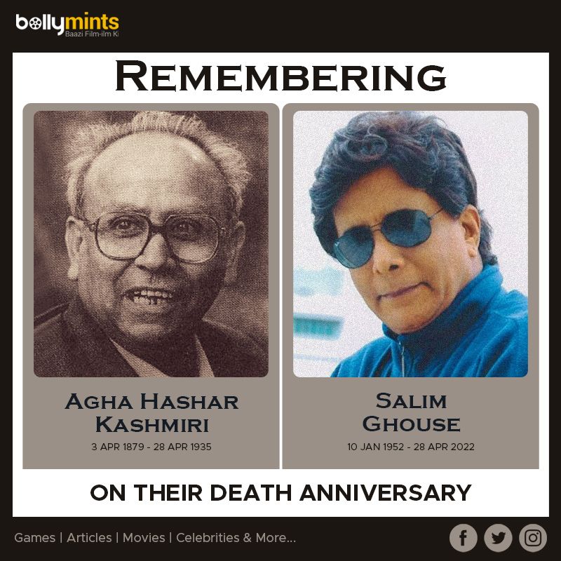 Remembering #AghaHasharKashmiri Ji & #SalimGhouse Ji On Their #DeathAnniversary !