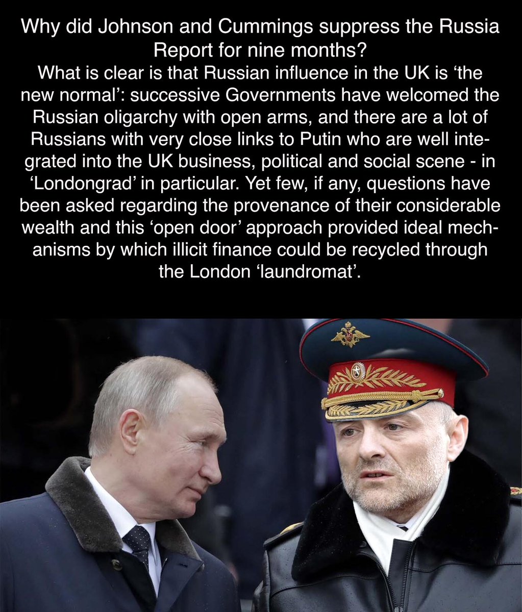 @Dominic2306 was in No10 when the Russia report was suppressed for 7 months after GE19.
If he cared about democracy he would have leaked it. 
Friends of Johnson/Tories recycling illicit finance through the London ‘laundromat’
isc.independent.gov.uk/wp-content/upl…