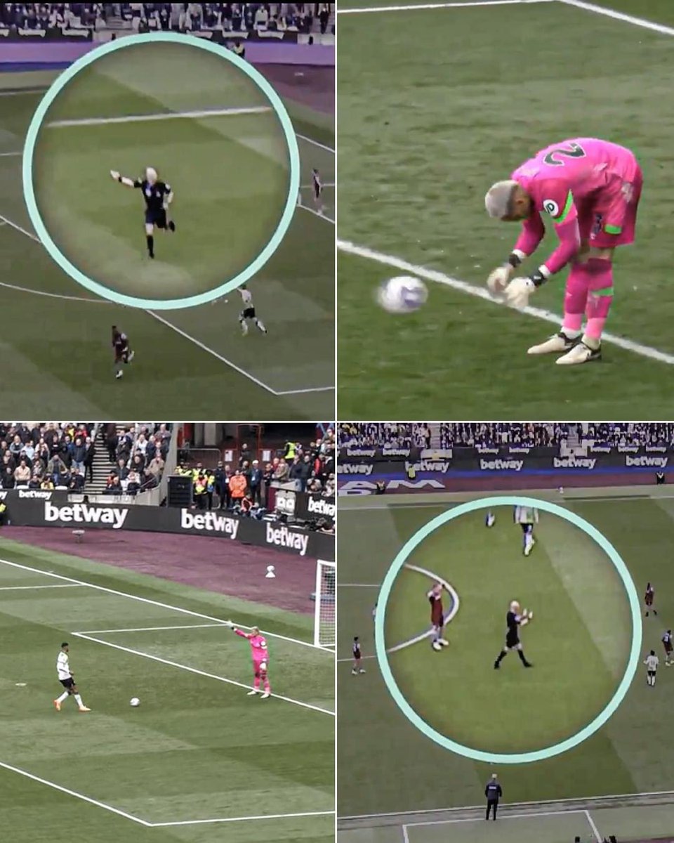 When West Ham goalkeeper Alphonse Areola made a catch following a Liverpool attack, referee Anthony Taylor indicated there was no foul in the build up and play should continue.

Areola then threw the ball in front of him as if play had stopped.

When Gakpo noticed and went for