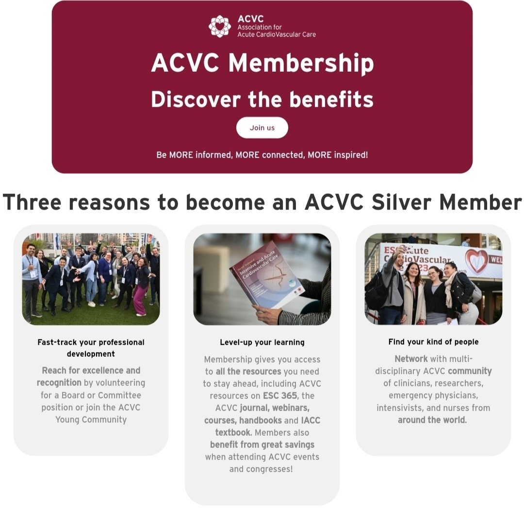 #ACVC_ESC certification exam is approaching 🔜 Silver members get more - become a member and register now on reduced fee 👌 More info on certification and how to become an #ACVC_ESC silver member 👇 escardio.org/Education/Care… escardio.org/Marketing/ACVC…