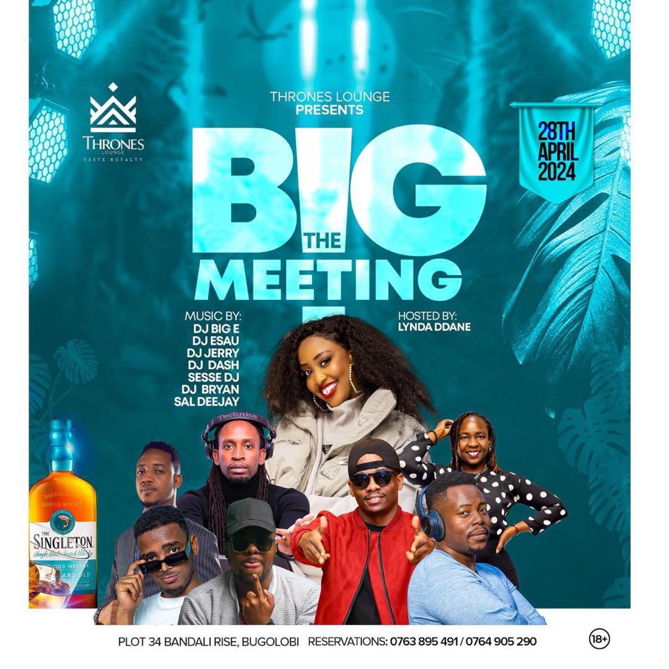 The PLAN TODAY. // #TheBigMeetingBrunch At @throneskampala 📍 It’s goin’ down with an amazing deejay line up.🔥🕺🏽 Hosted by @lynda_ddane