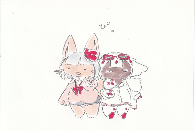 「animal ears red-framed eyewear」 illustration images(Latest)