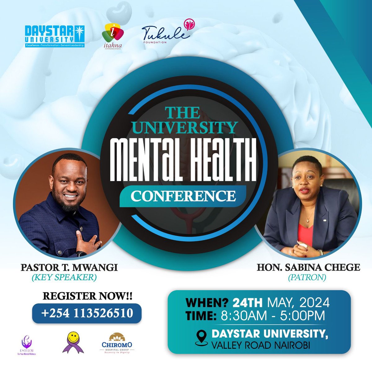 The University #MentalHealth Conference is coming up next month and y'all are invited 

📍 @DaystarUni, Valley Road, Nairobi 

#SCADCares