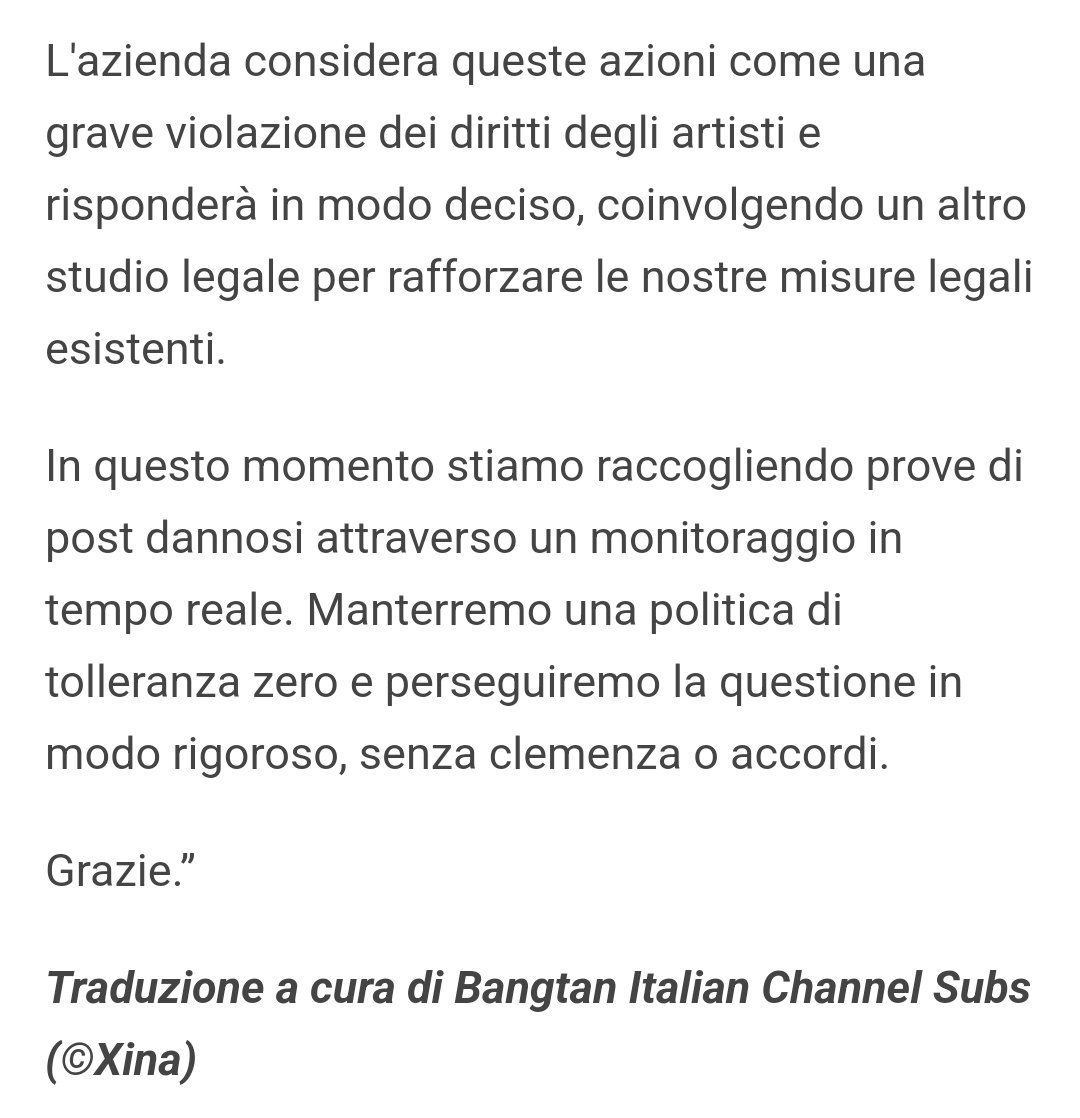 [TRAD ITA] 240428 ANNUNCIO WEVERSE DELLA @BIGHIT_MUSIC: “[AVVISO] Avviso sulle procedure legali contro la violazione dei diritti degli artisti (BTS)”