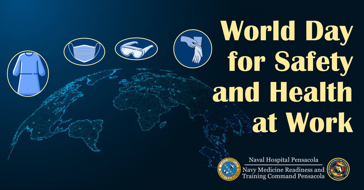 NAVHOSPPCOLA's tweet image. 🌍 Today on World Day for Safety and Health at Work, Naval Hospital Pensacola reaffirms our commitment to maintaining a safe and healthy workplace. Let's continue to protect each other and promote well-being at work! #WorkplaceSafety #HealthAtWork #NHPensacola