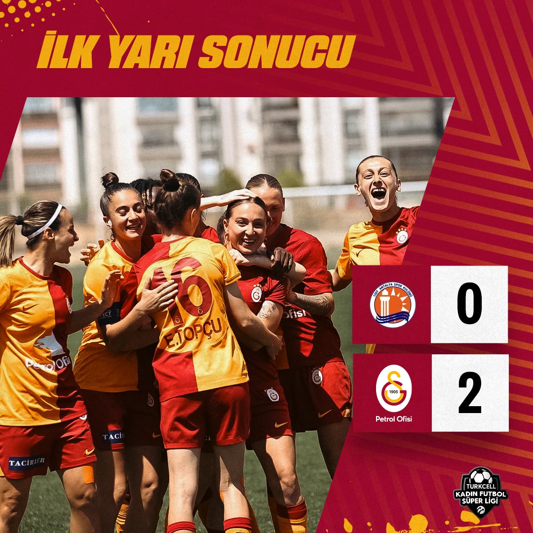 İlk yarı sonucu: Bitexen 1207 Antalyaspor 0-2 Galatasaray @petrolofisi

⚽️ 3' Berna Yeniçeri

⚽️ 20' Eda Karataş