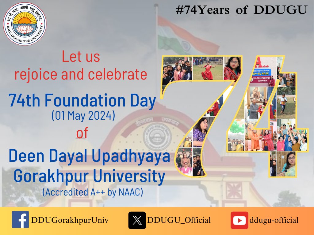 Let us rejoice and celebrate 
#74Years_of_DDUGU
#DDUGU_FoundationDay