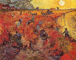 #liturgia 'Io sono la vite, voi i tralci. Chi rimane in me, e io in lui, porta molto frutto, perché senza di me non potete far nulla' Vangelo di oggi sec.Giovanni #VanGogh, il vigneto rosso