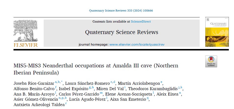 NEW PUBLICATION!! We are delighted to announce the first multidisciplinary publication about the Neanderthal occupations of the amazing cave of Amalda III (1/8)
doi.org/10.1016/j.quas…